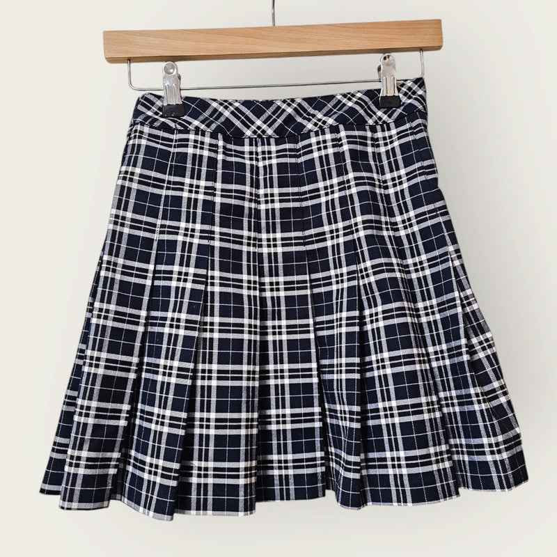 H&M New Blue & White Pleated Mini Skirt UK 4