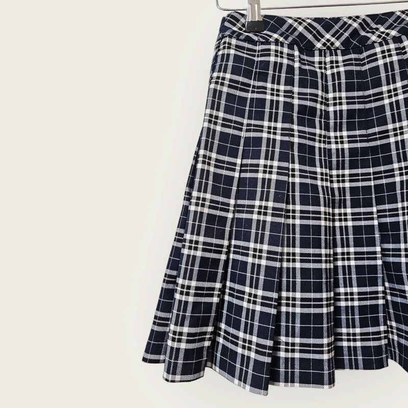 H&M New Blue & White Pleated Mini Skirt UK 4