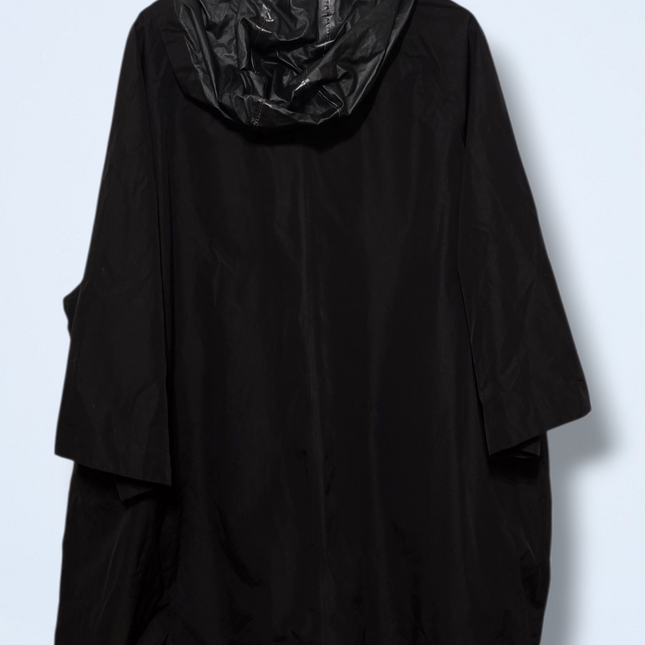 Black H&M Oversized M/L Poncho Raincoat Snap Button