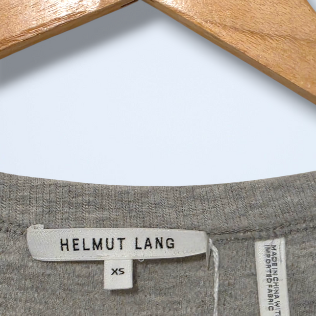 Grey Ribbed Helmut Lang Slash Sleeve Dress New Size XS