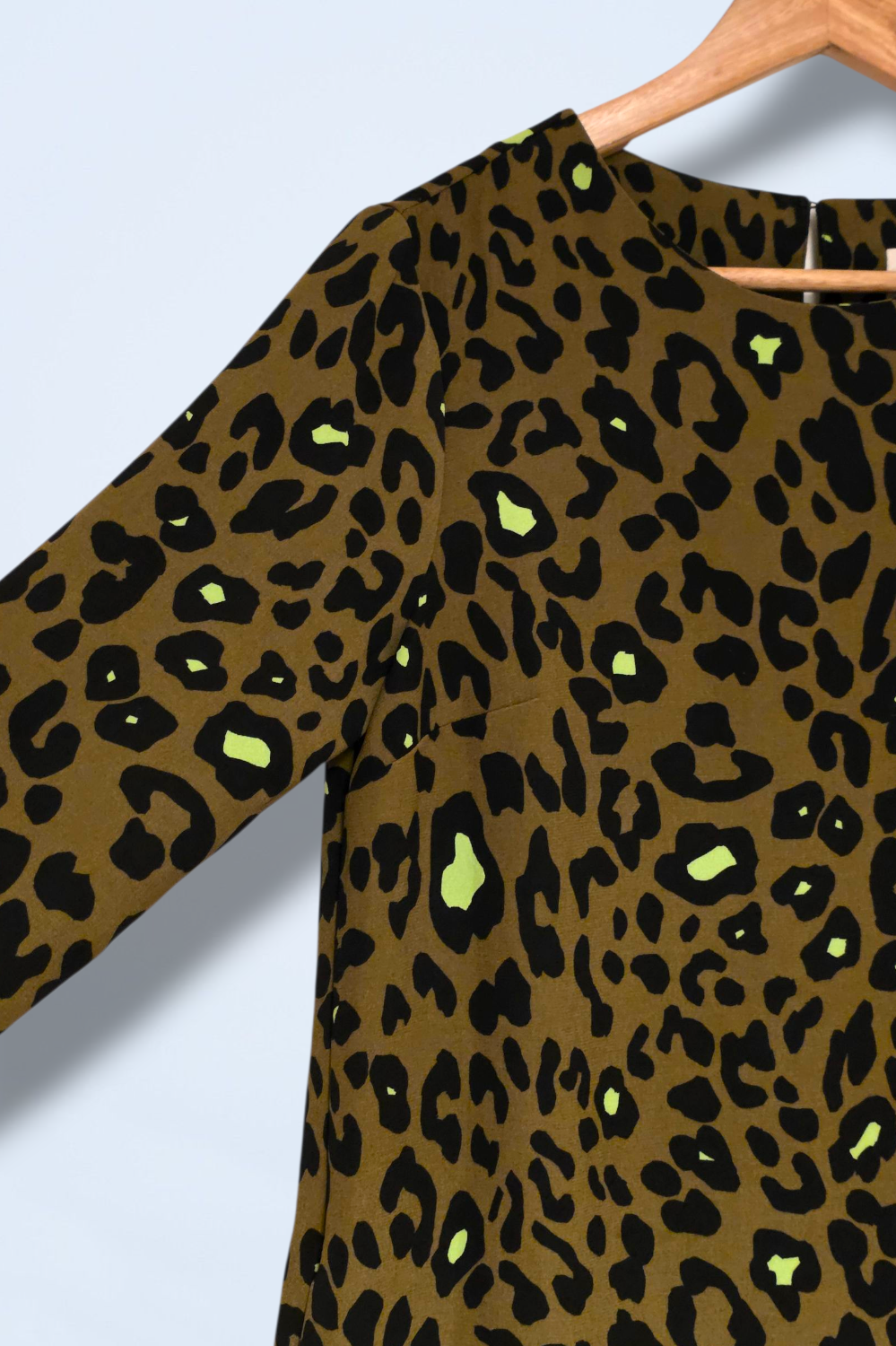 Hush Size 8 Khaki Animal Print Autumn Dress Polyester Blend