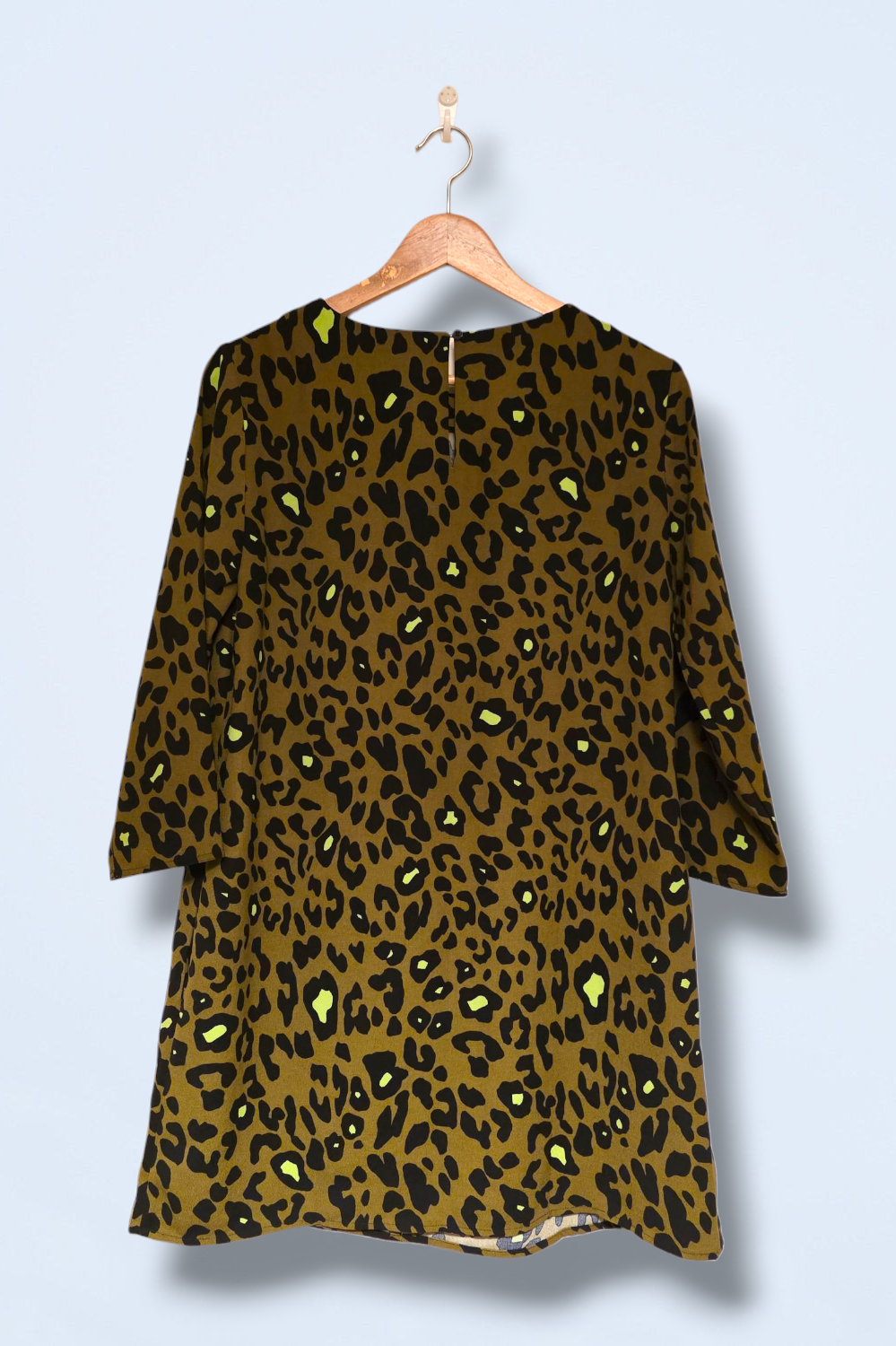 Hush Size 8 Khaki Animal Print Autumn Dress Polyester Blend