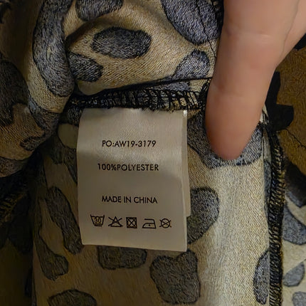 Hush Size 8 Khaki Animal Print Autumn Dress Polyester Blend