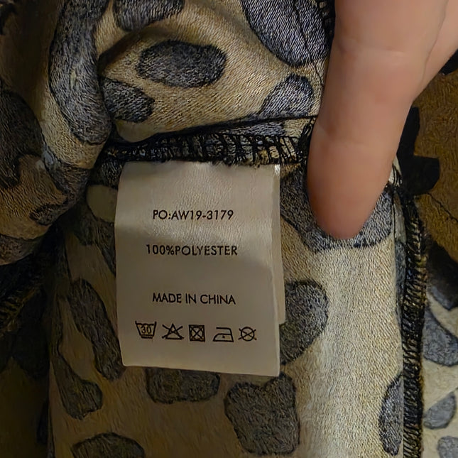 Hush Size 8 Khaki Animal Print Autumn Dress Polyester Blend