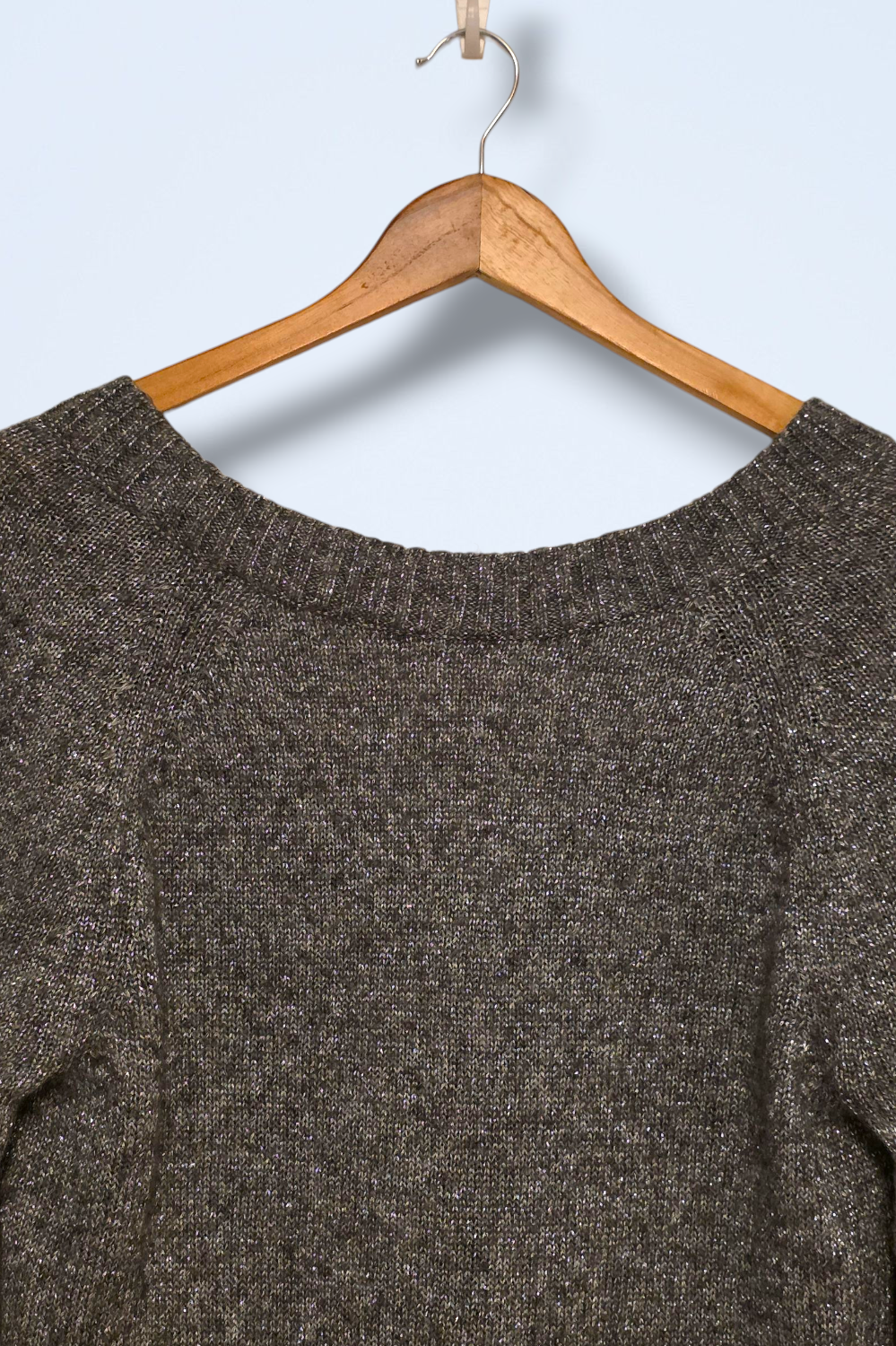 Grey Low Back Long Sleeved Hush Knitted Wool Blend Jumper Small