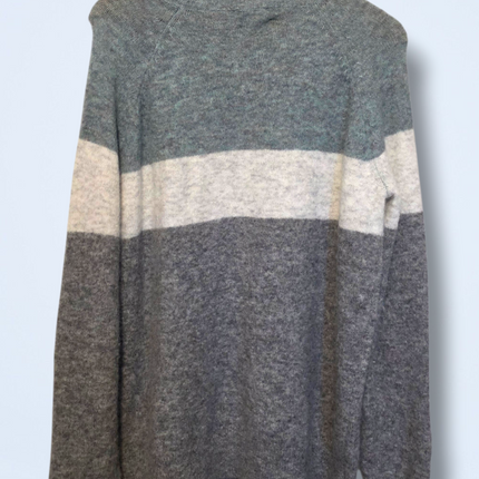 New Grey Marl Duck Egg Maeve Roll Neck Wool Blend Jumper