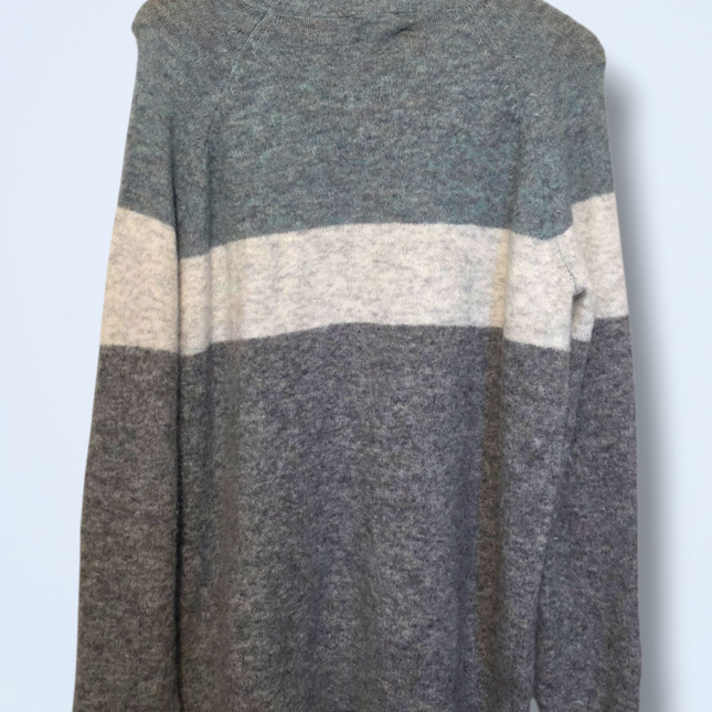 New Grey Marl Duck Egg Maeve Roll Neck Wool Blend Jumper