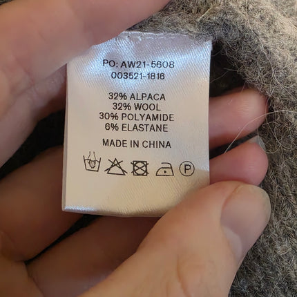 New Grey Marl Duck Egg Maeve Roll Neck Wool Blend Jumper