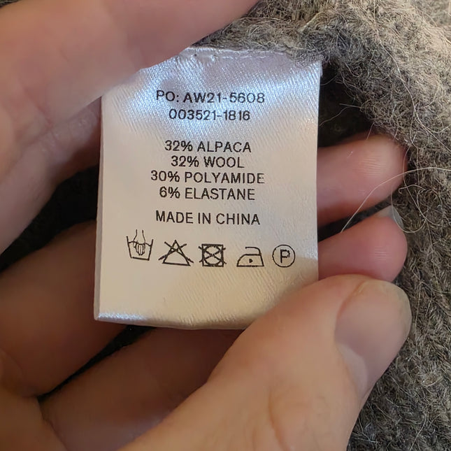 New Grey Marl Duck Egg Maeve Roll Neck Wool Blend Jumper