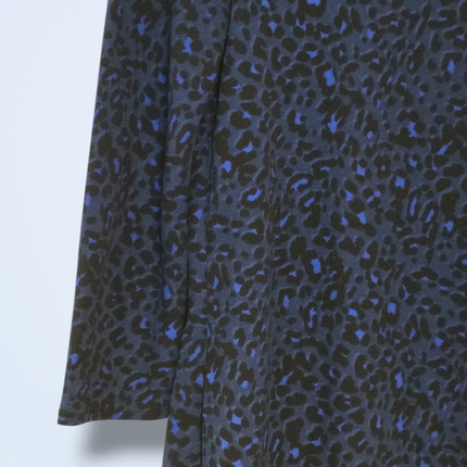 Hush UK 10 Blue & Black ¾ Sleeved Shift Dress Polyester