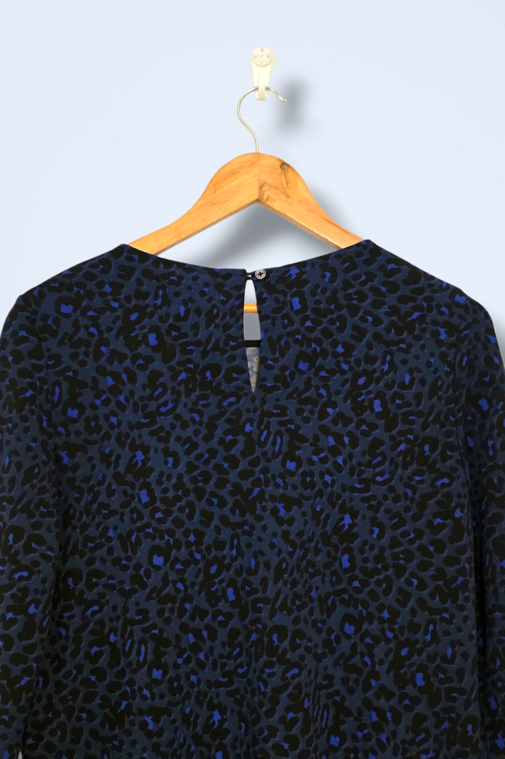 Hush UK 10 Blue & Black ¾ Sleeved Shift Dress Polyester