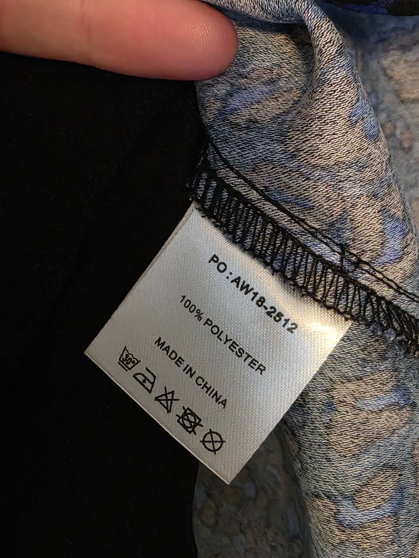 Hush UK 10 Blue & Black ¾ Sleeved Shift Dress Polyester