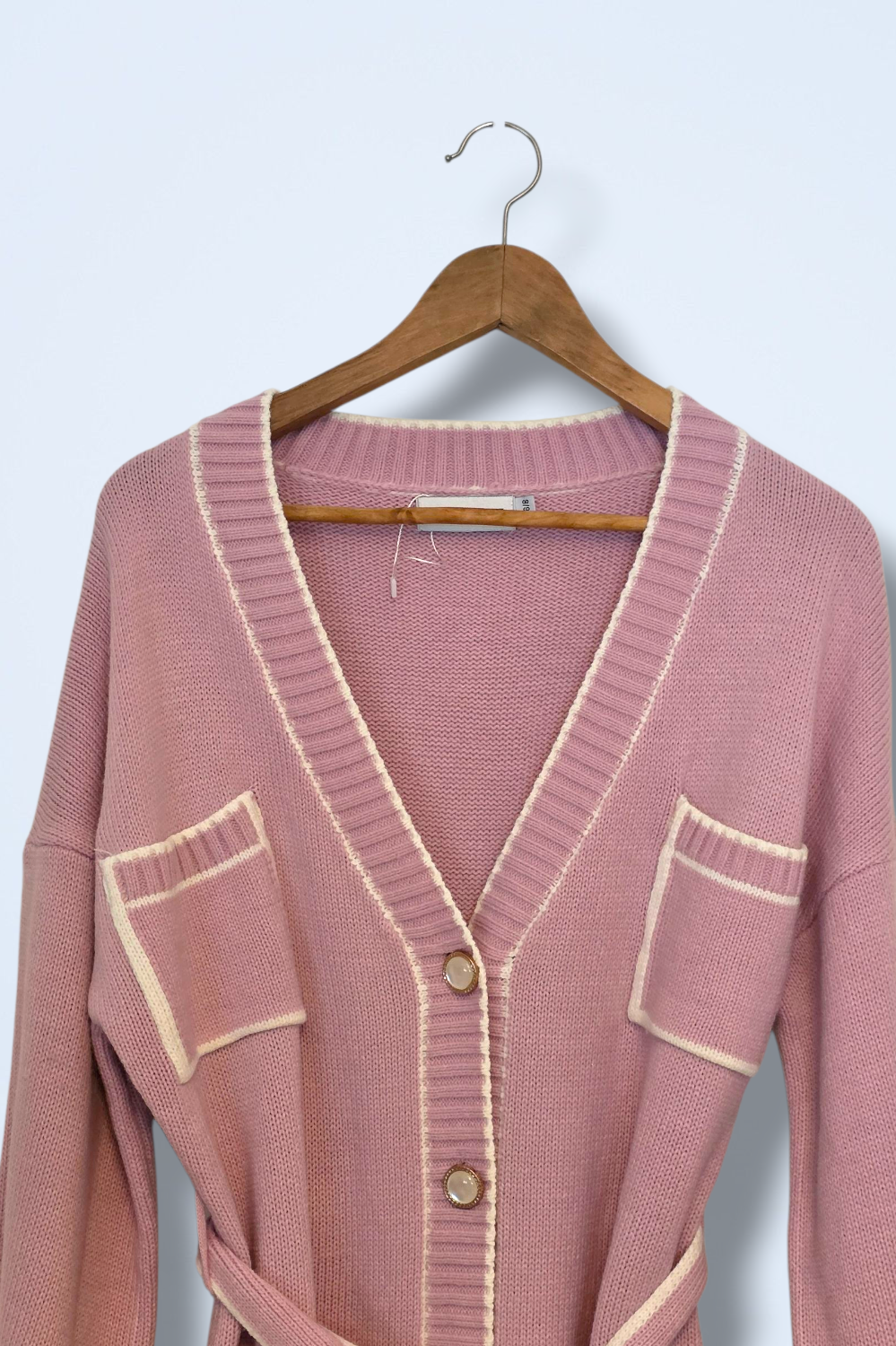 In The Style Size 6/8 Long Belted Knitted Cardigan Acrylic