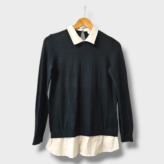 JDY Jacqueline de Yong Navy Layered Jumper – Size S – Pre-Owned
