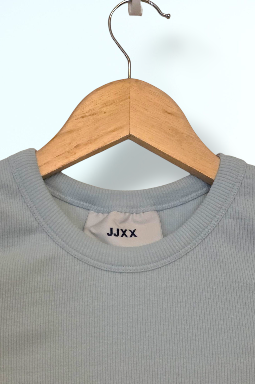 JJXX Pale Blue Cropped T-Shirt Size Medium New Cotton Blend