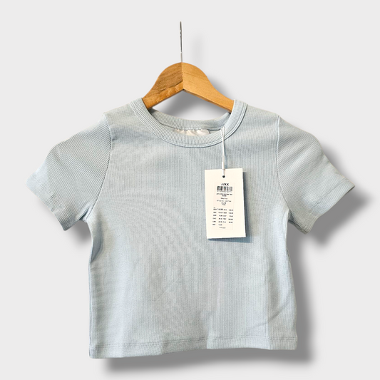 JJXX Pale Blue Ribbed Cropped Top – Size M – NWT