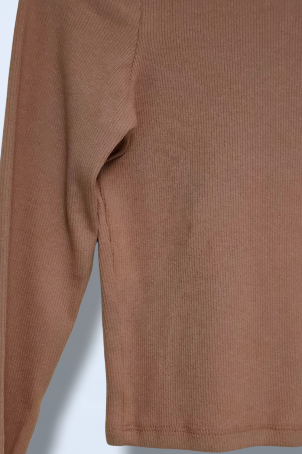 Dusky Pink Ribbed Crop Top Long-sleeved New Size Medium