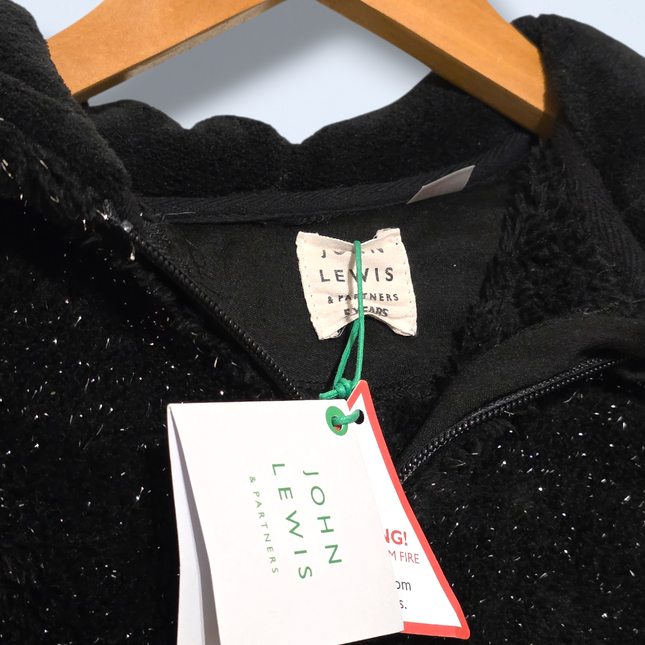 John Lewis – NWT – Age 5 Black Hooded Cat Onesie