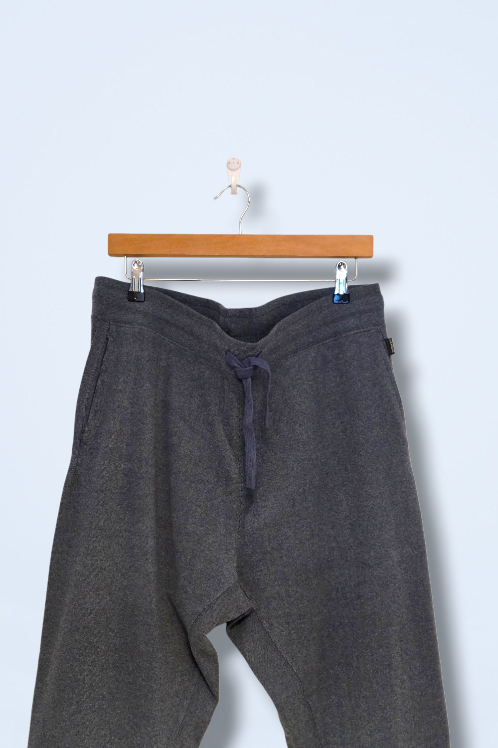 Men’s Dusky Blue Drawstring Cuffed Joggings Bottoms Large