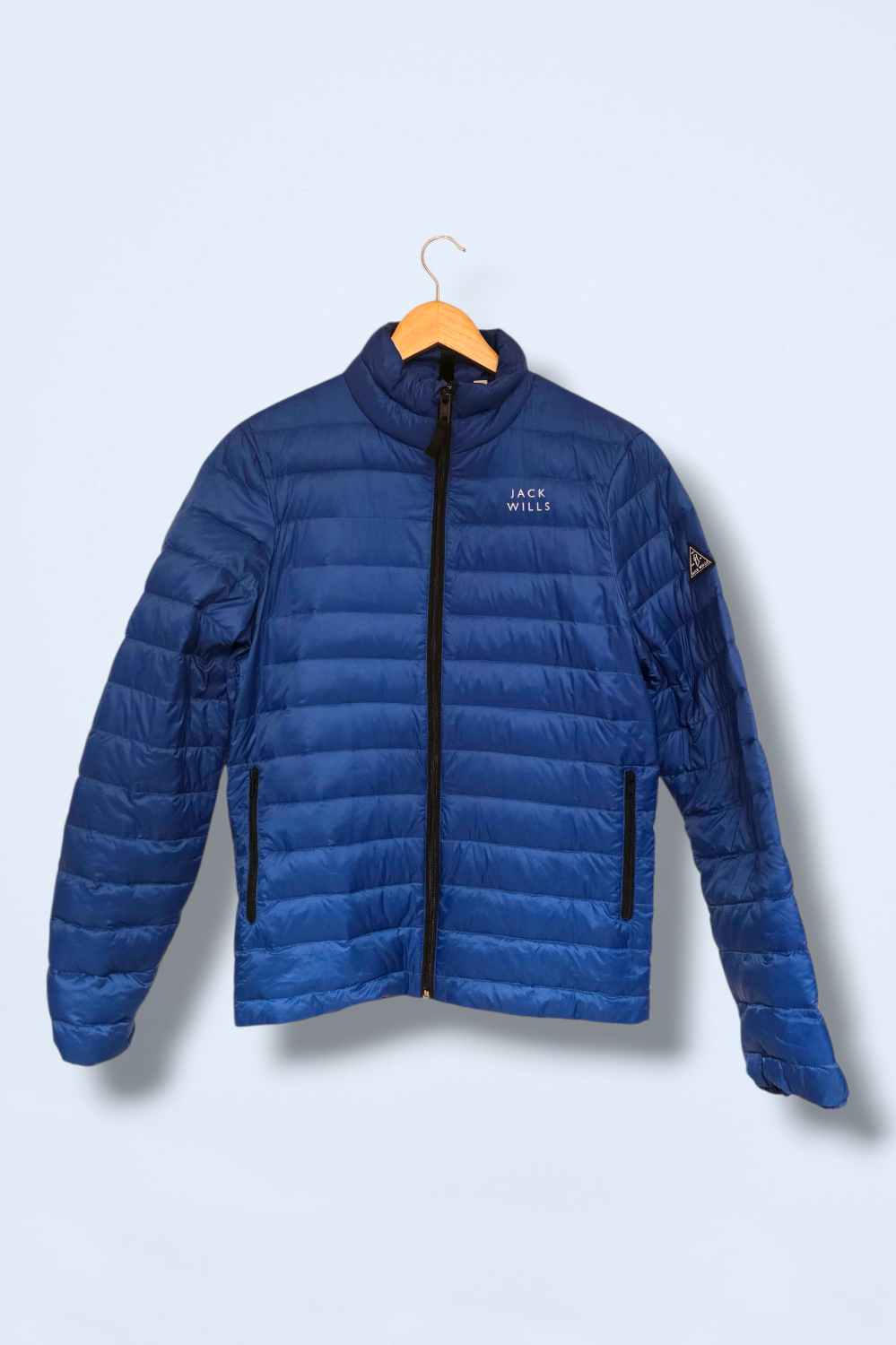 Jack Wills Blue Quilted Coat Full Zip Size XS Down Filled