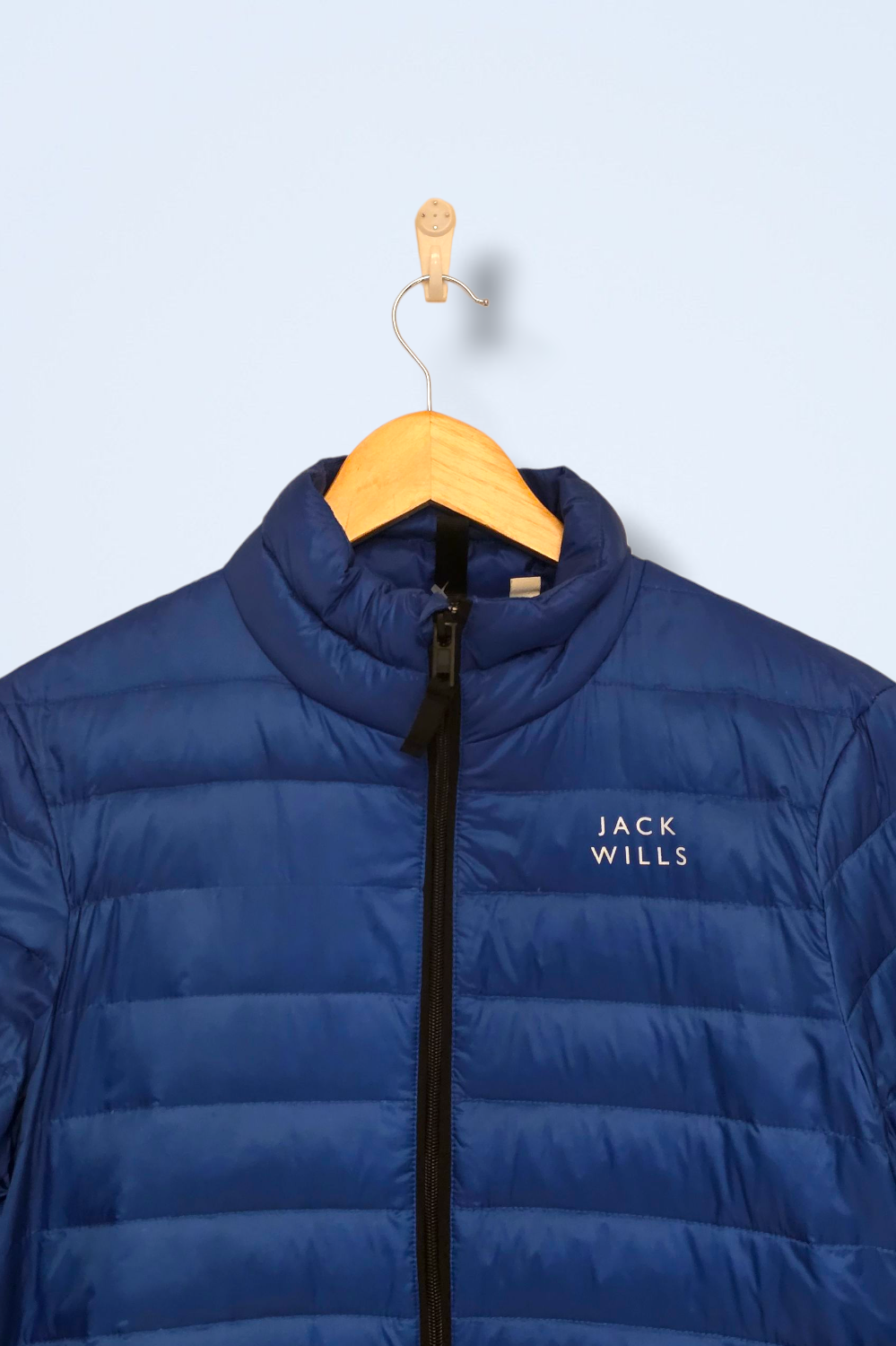 Jack Wills Blue Quilted Coat Full Zip Size XS Down Filled