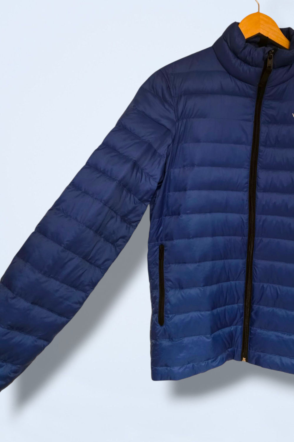 Jack Wills Blue Quilted Coat Full Zip Size XS Down Filled