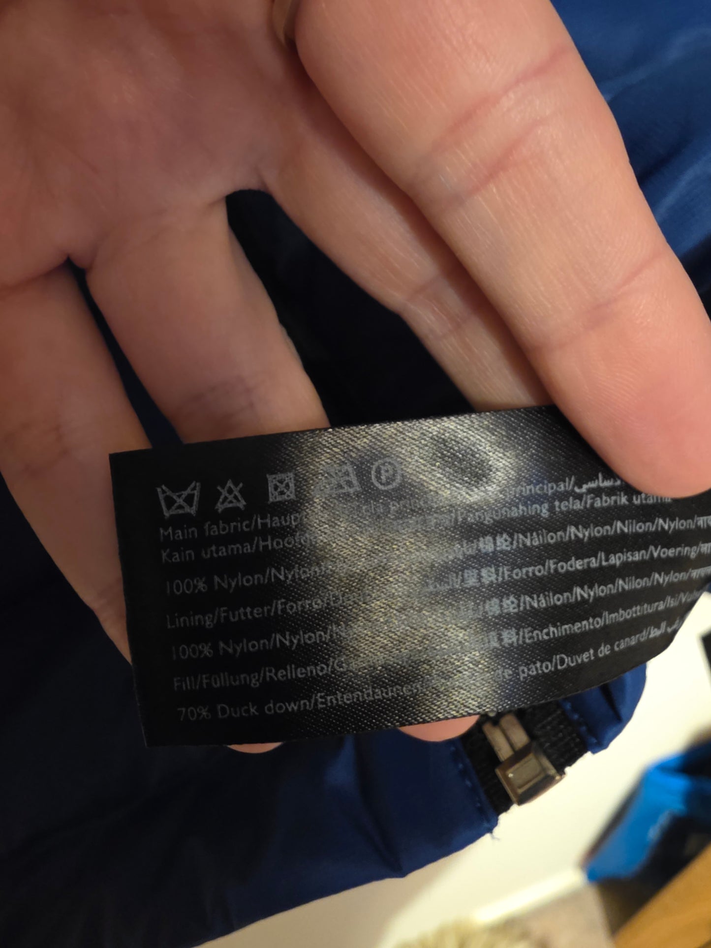 Jack Wills Blue Quilted Coat Full Zip Size XS Down Filled