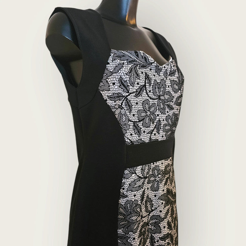 Jane Norman Y2K Dress | Black, Floral Print, UK 16