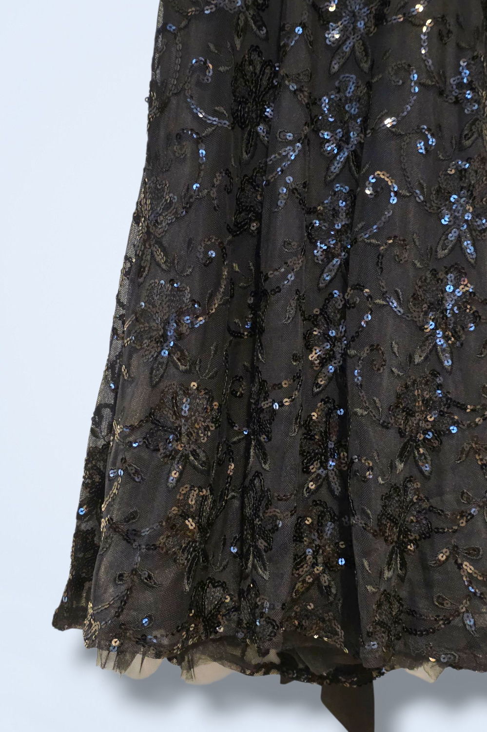 Black Halter Neck Floral Sequined Dress Jane Norman Size 10