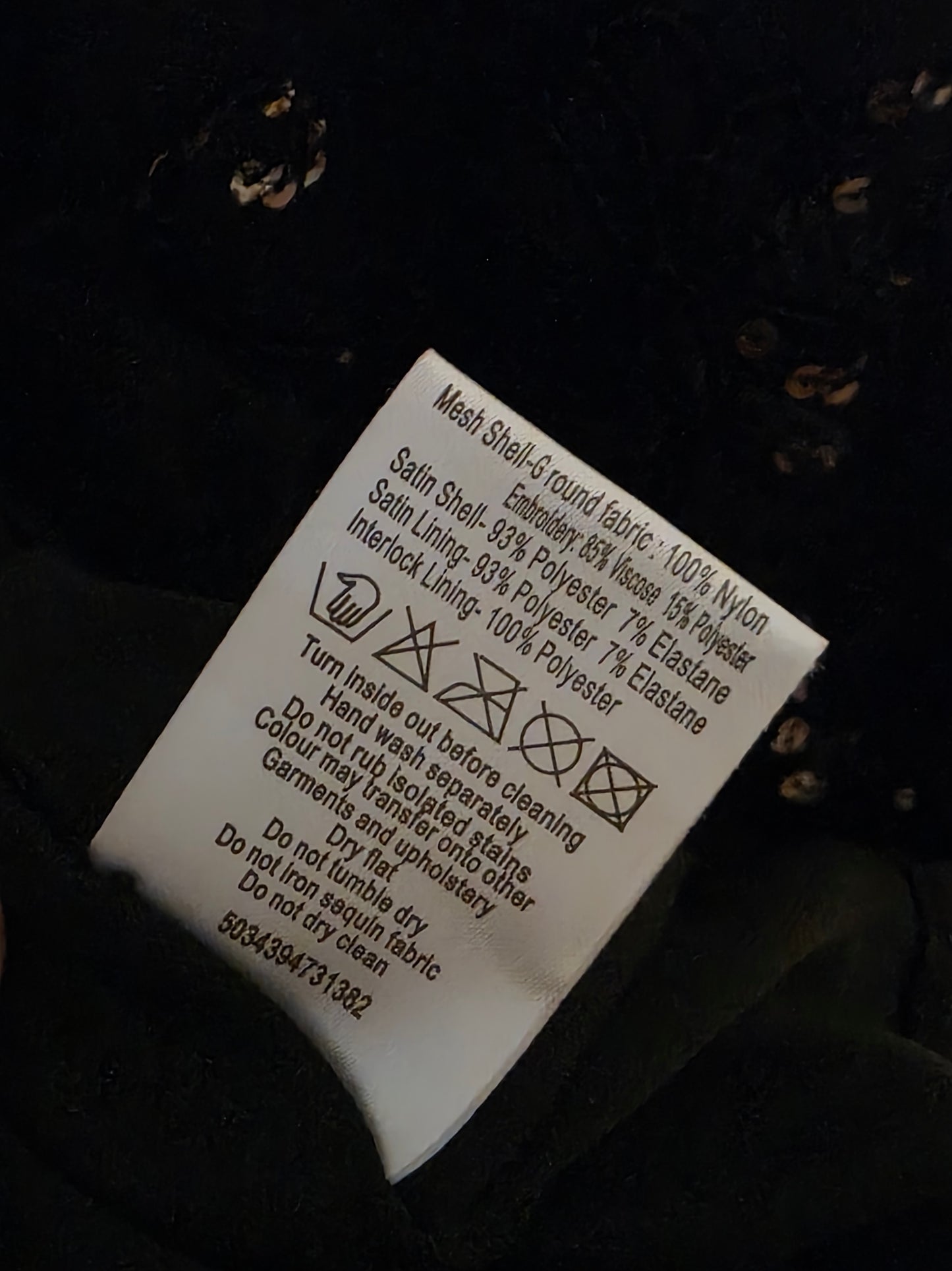 Black Halter Neck Floral Sequined Dress Jane Norman Size 10