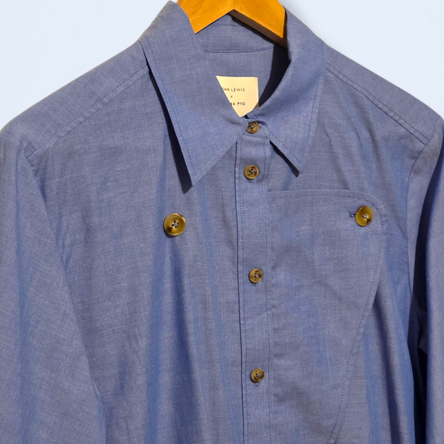 John Lewis – Blue Long-sleeved Blouse – Rejina Pyo – Size 8 – RRP £129