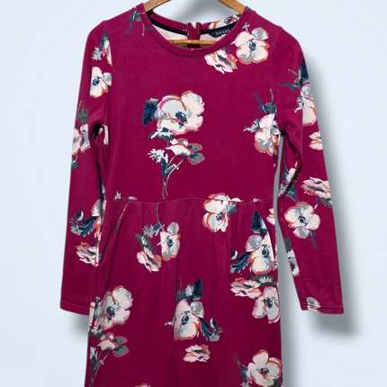 Joules Floral Cotton Jersey Dress – UK 10 – Long Sleeve – Heavyweight