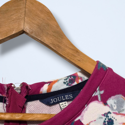 Joules Floral Cotton Jersey Dress – UK 10 – Long Sleeve – Heavyweight