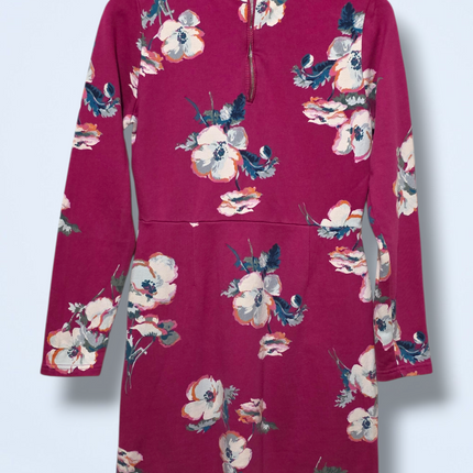 Joules Floral Cotton Jersey Dress – UK 10 – Long Sleeve – Heavyweight