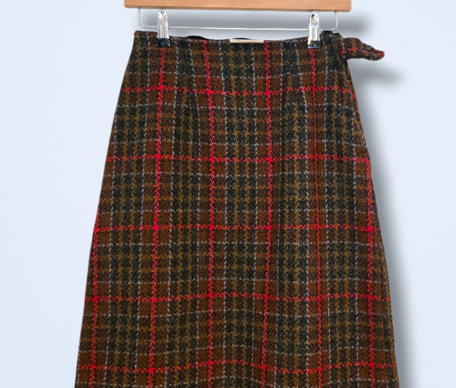 Julius London Vintage Wool Plaid Skirt UK 8