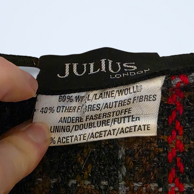 Julius London Vintage Wool Plaid Skirt UK 8