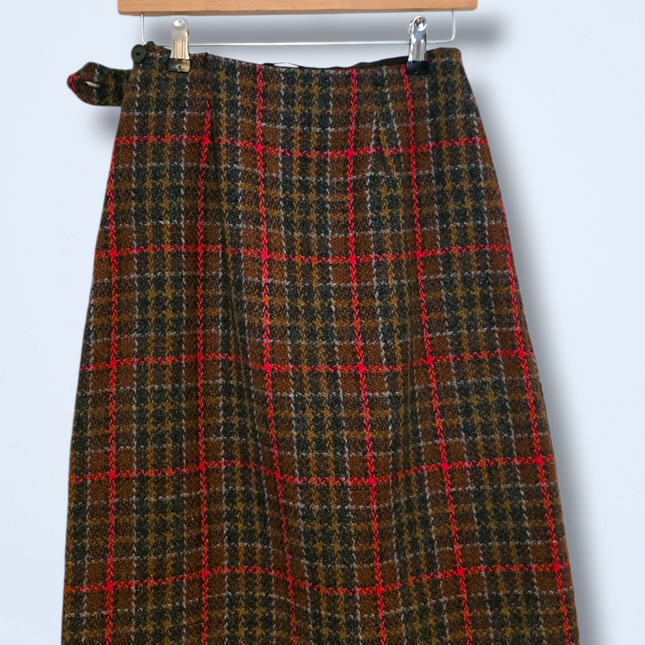 Julius London Vintage Wool Plaid Skirt UK 8