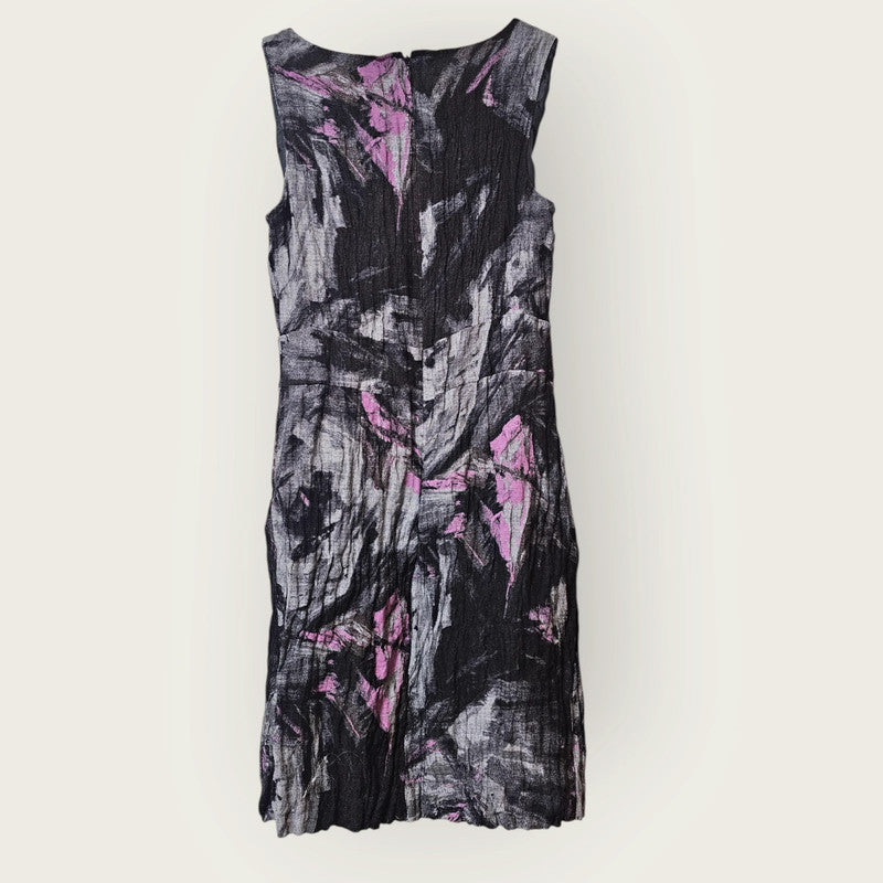 Kew Black & Purple Crinkled Dress UK 12