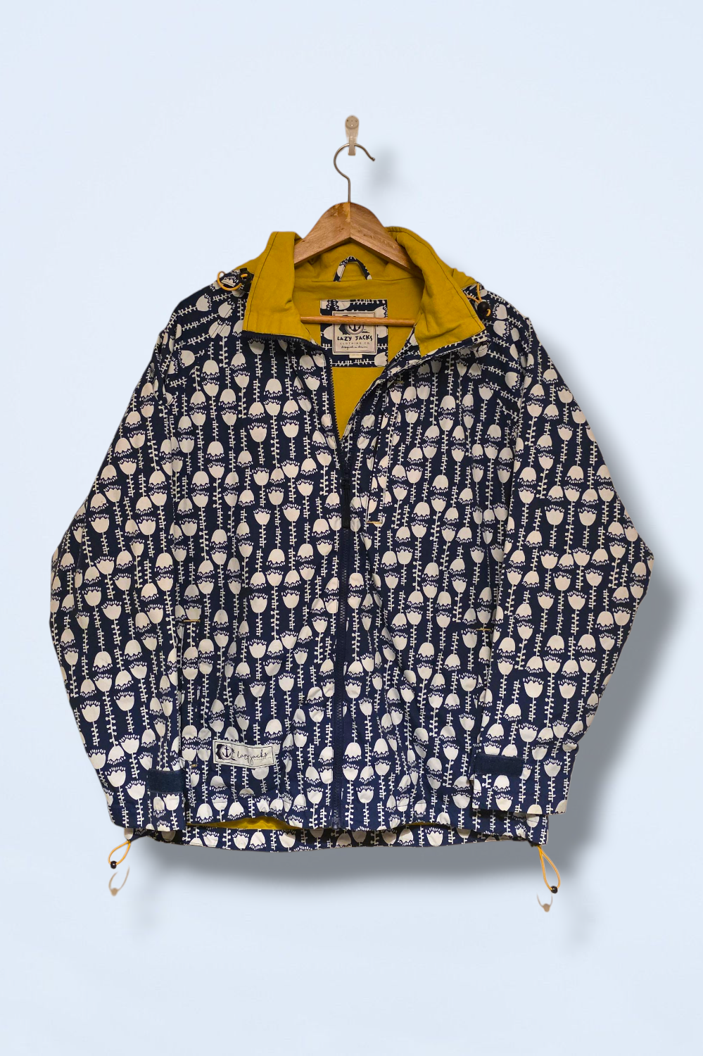 Lazy Jacks Size Small Printed Full Zip Rain Coat Size Small