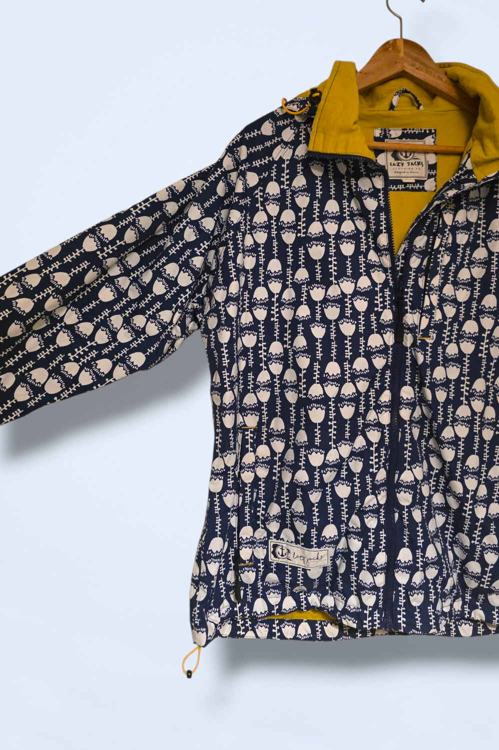 Lazy Jacks Size Small Printed Full Zip Rain Coat Size Small