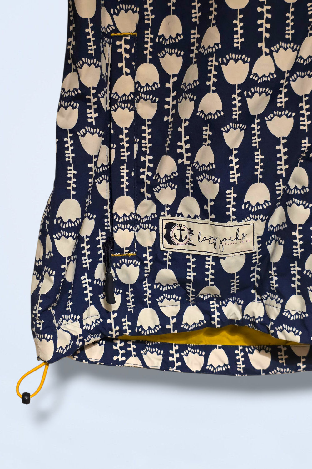 Lazy Jacks Size Small Printed Full Zip Rain Coat Size Small