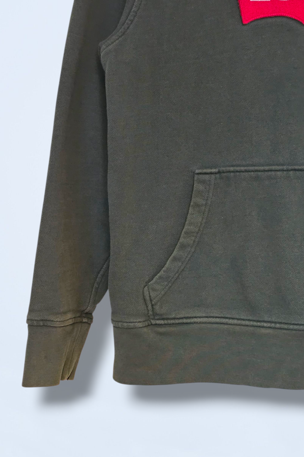 Dark Green Hooded Jumper with Navy Detail & Levi Logo Small