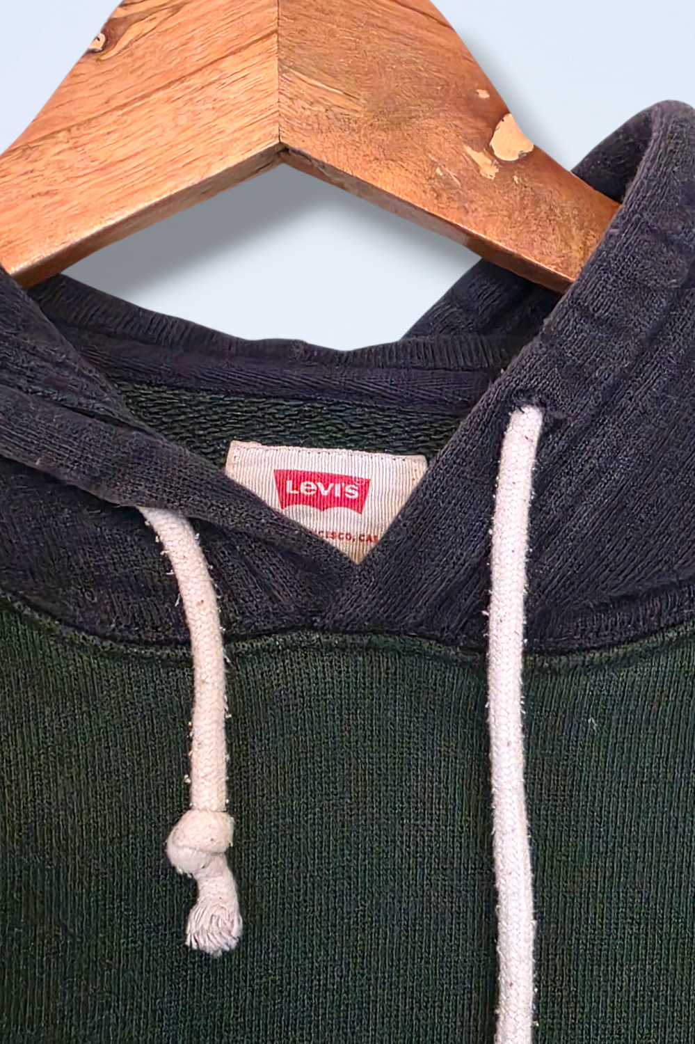 Dark Green Hooded Jumper with Navy Detail & Levi Logo Small