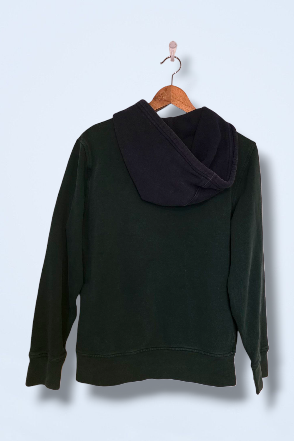 Dark Green Hooded Jumper with Navy Detail & Levi Logo Small
