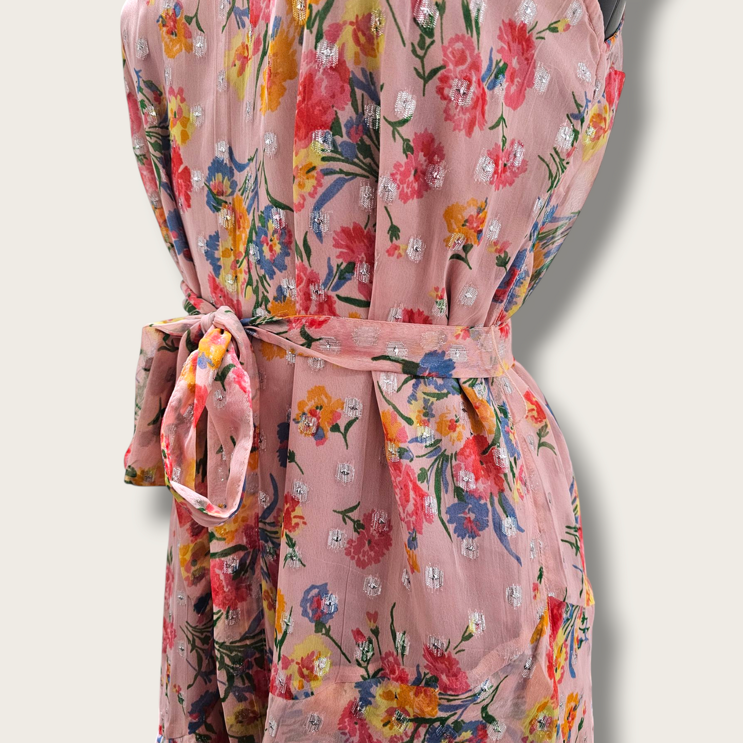 Pink High-neck Lipsy Dress UK 12 Floral Print