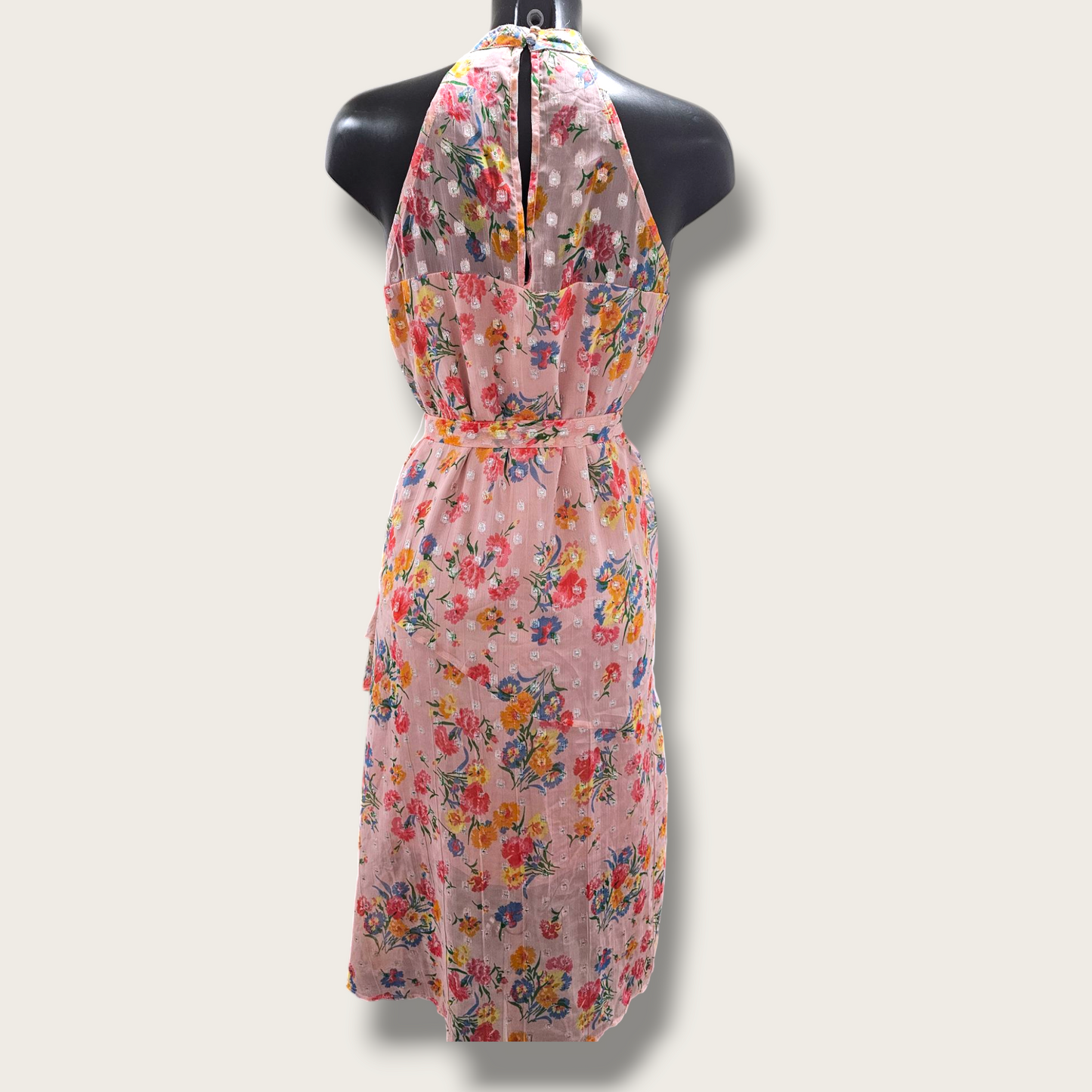 Pink High-neck Lipsy Dress UK 12 Floral Print