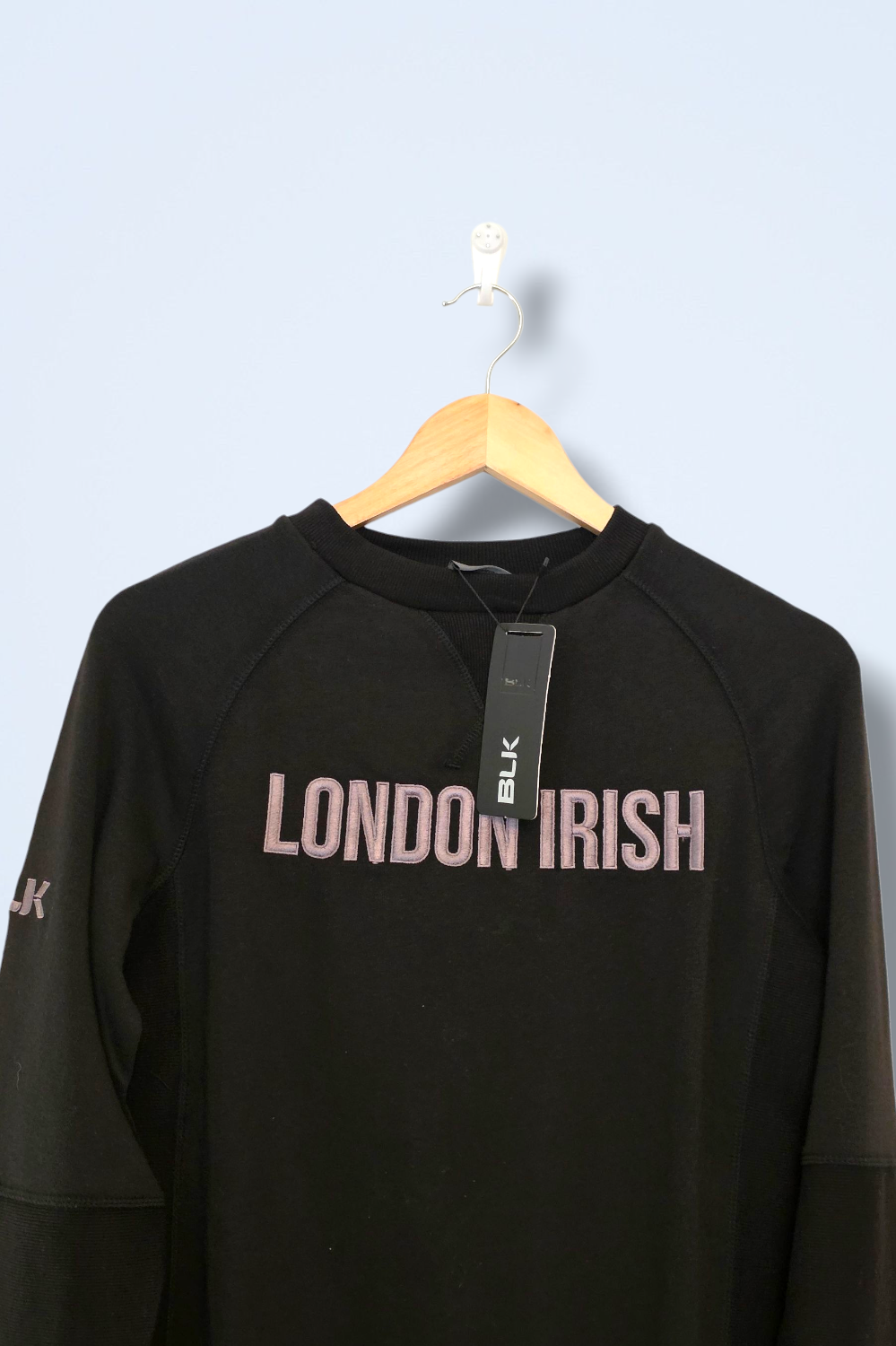 Black Embroidered London Irish Sweater New XS