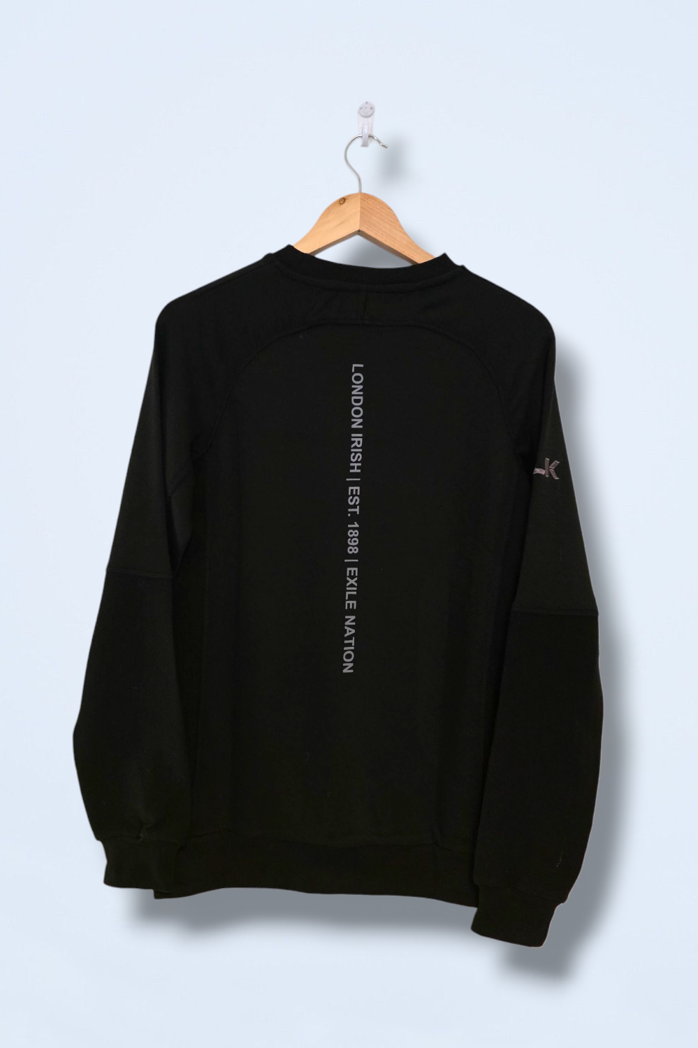 Black Embroidered London Irish Sweater New XS