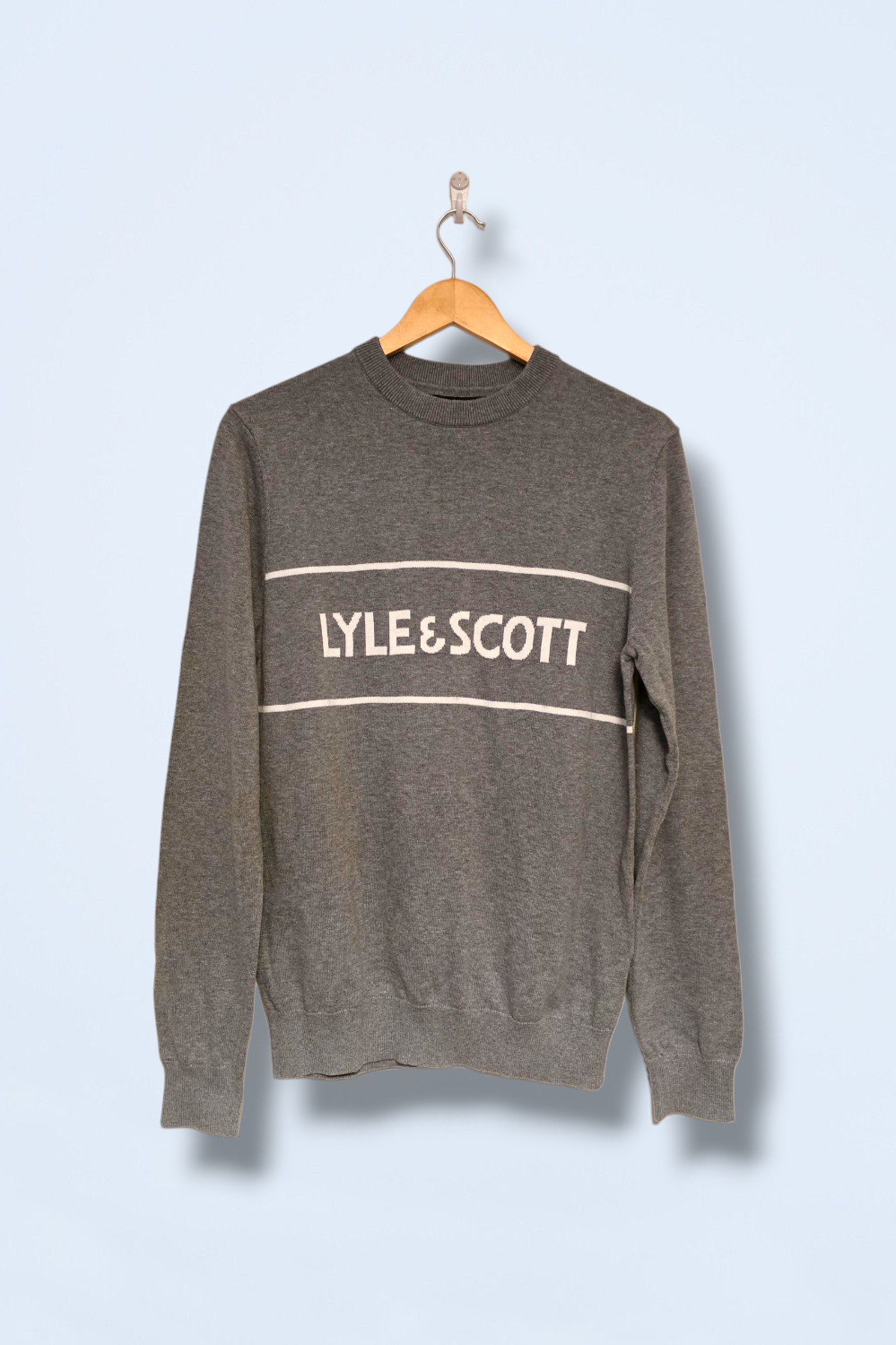 Lyle & Scott Grey Knitted Sweater Size Small Cotton