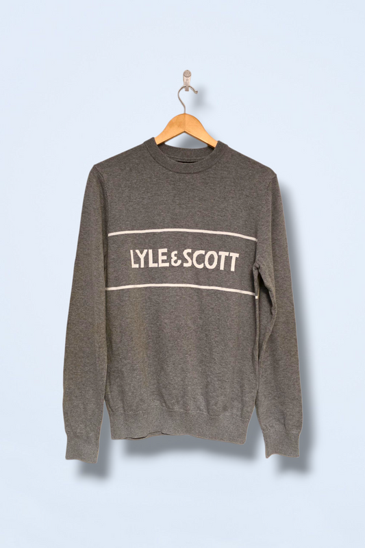 Lyle & Scott Grey Knitted Sweater Size Small Cotton
